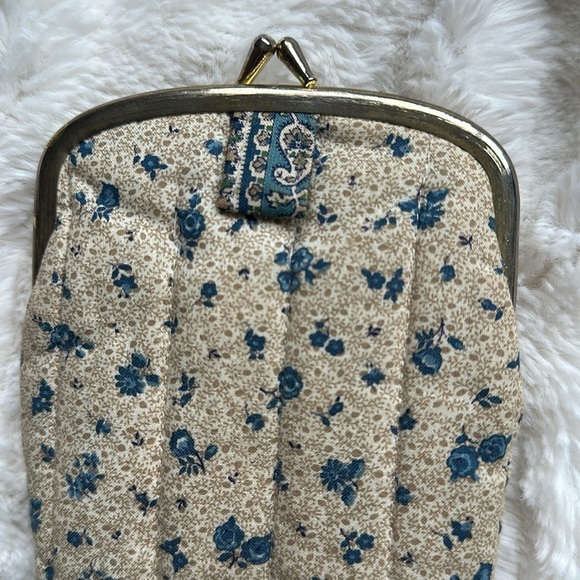 Vintage Fabric Quilted Eyeglass Sunglasses Cigarette Holder Gold Snap Top Lined - Picture 5 of 7